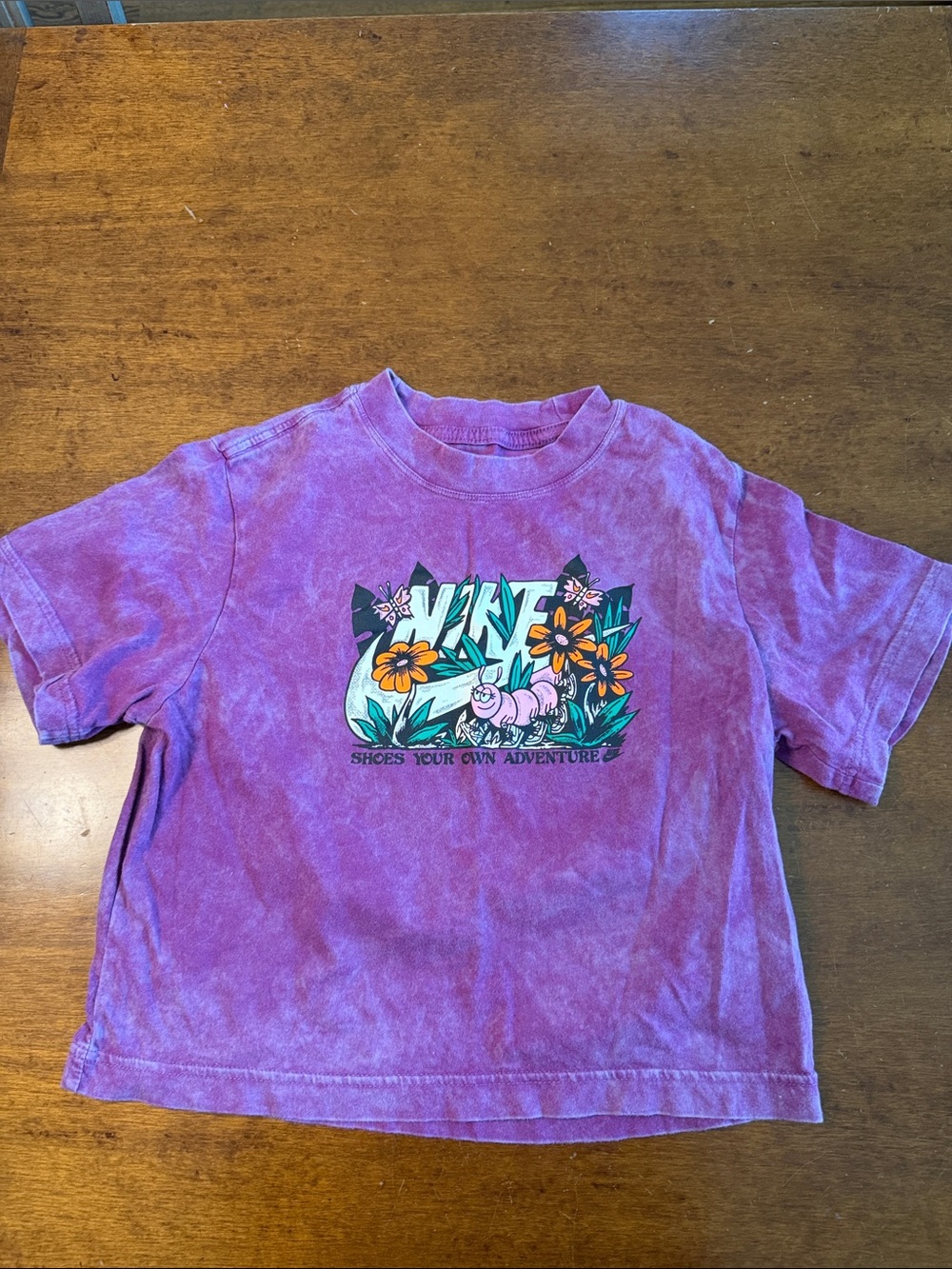 Nike Purple Short Sleeve Tee with Colorful Jungle Print
